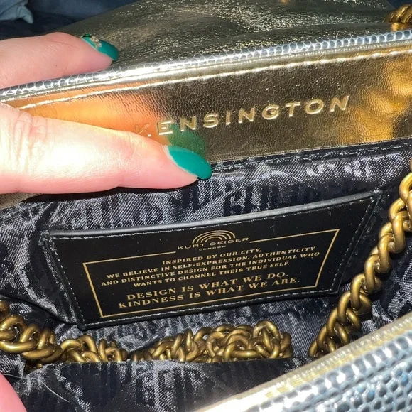 Kurt Geiger Silver Bag with Gold Stars - Picture 3 of 5